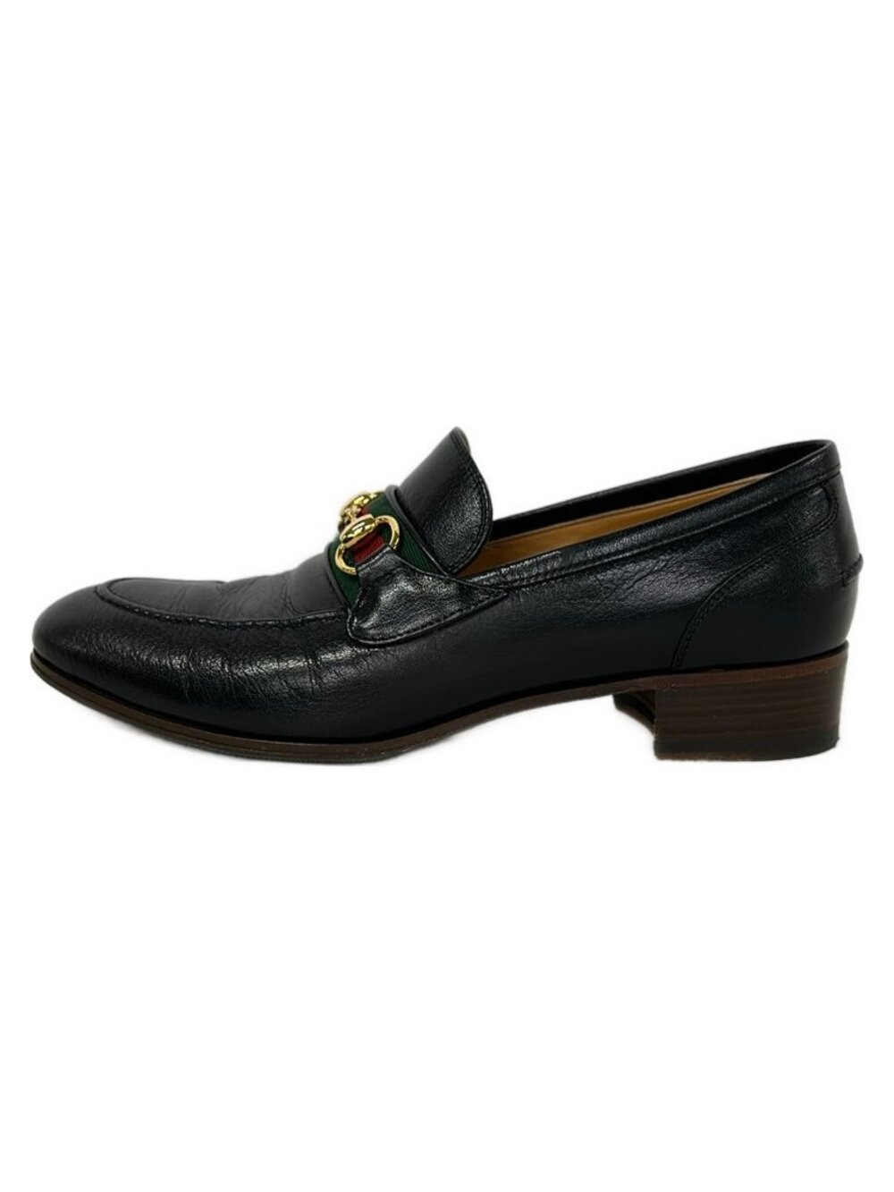 Gucci Loafers Horsebit Sherry Black Leather 6.5